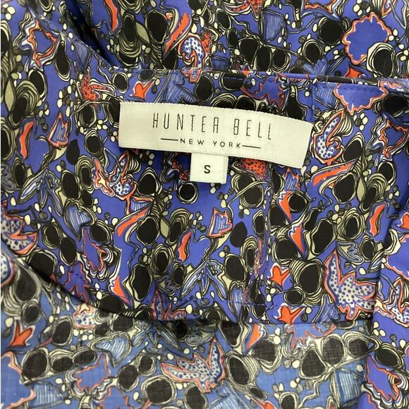 Hunter Bell The Hampton Dress In Geo Bloom Print Size Small Puff Shoulder Wrap - Picture 10 of 12